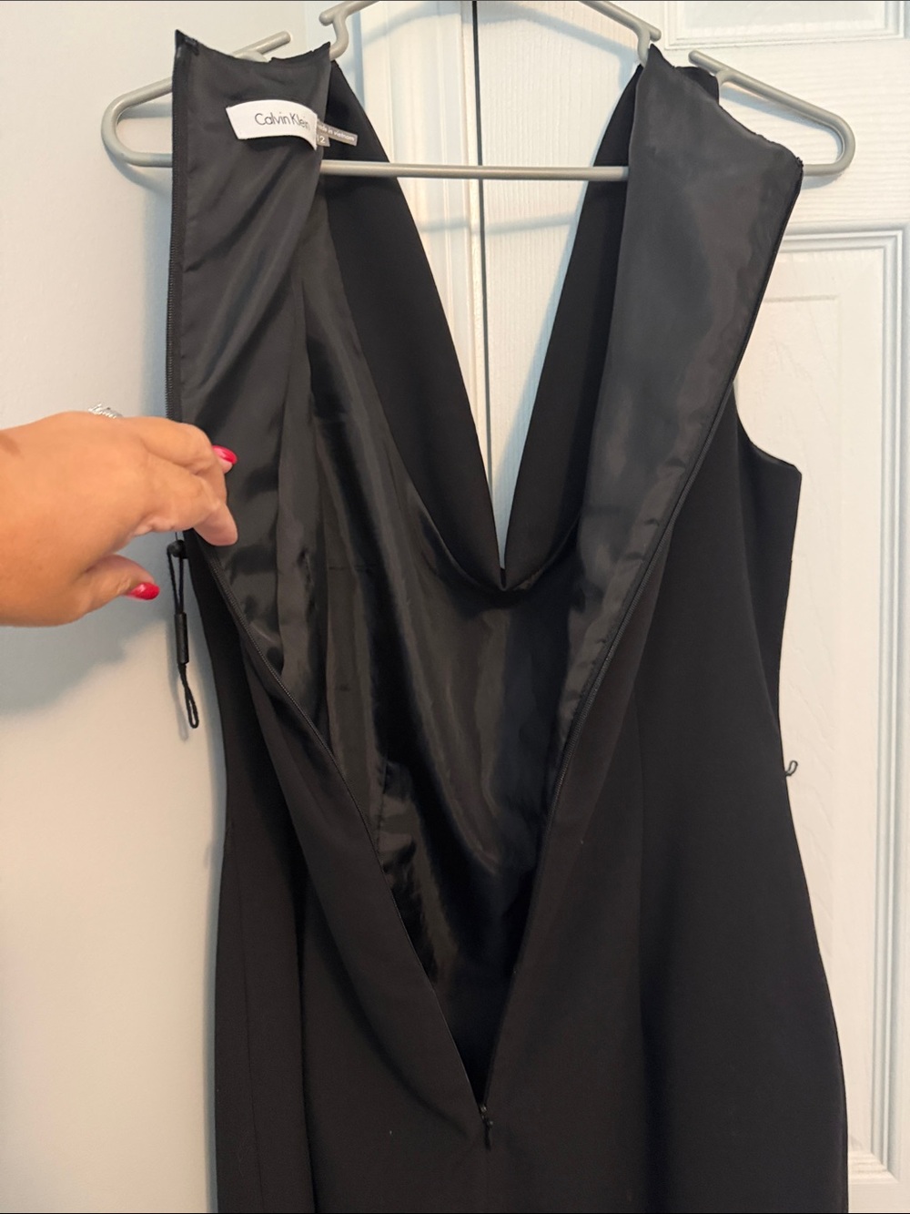 Calvin Klein Black Cowl Neck Midi Sheath Dress - Picture 6 of 6
